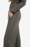 YAYA Wide Leg Jersey Trousers - Dark Night Grey