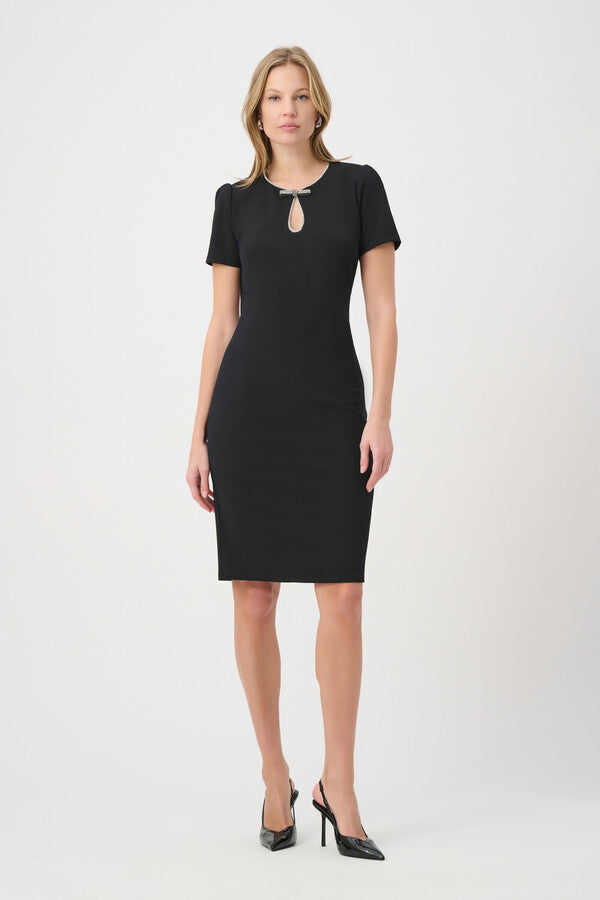 Jewel Embellished Bodycon Dress - Black