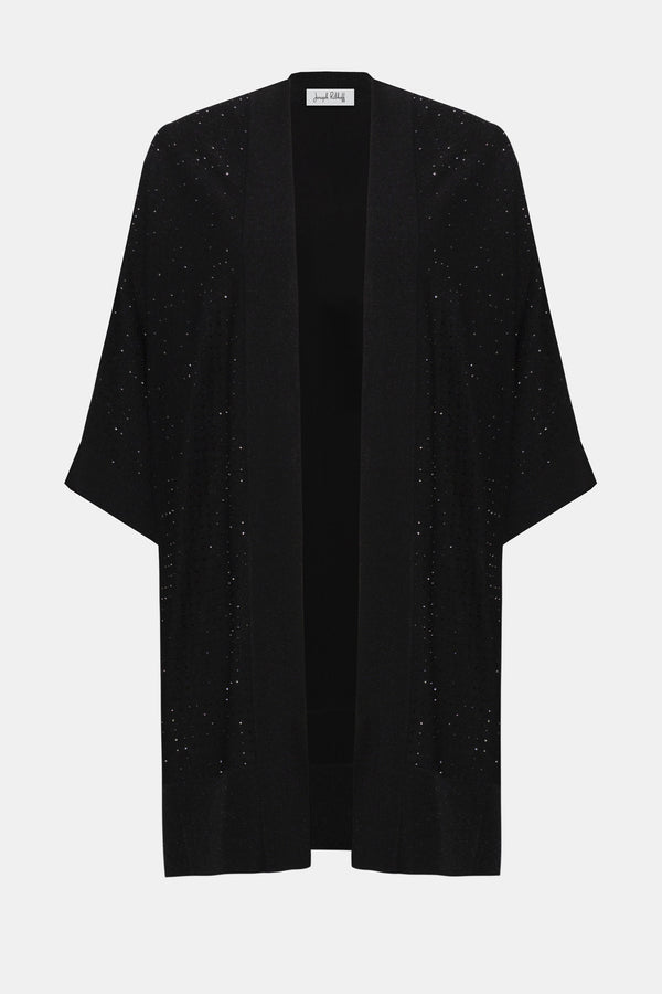 Joseph Ribkoff Rhinestones Knit Cover-Up - Black