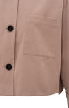 Yaya Short oversized jacket in heavy satin with buttons Dusty Pink