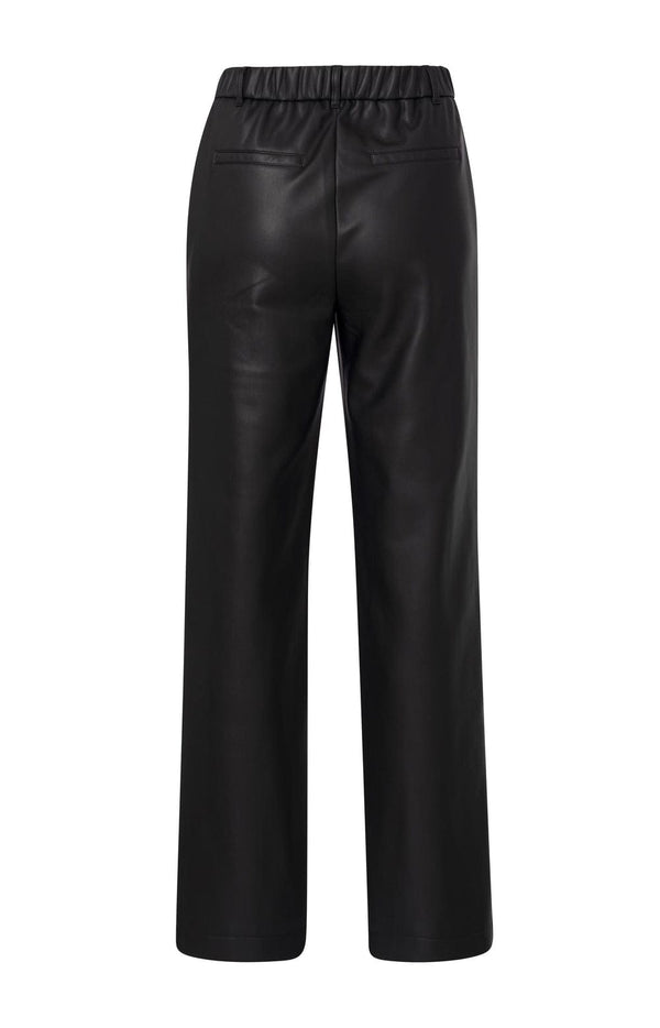 YAYA Faux Leather Trousers - Black