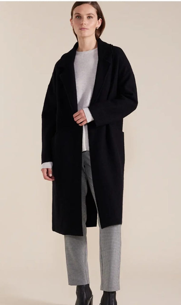 SIROCCO Boiled Wool Coat - Navy