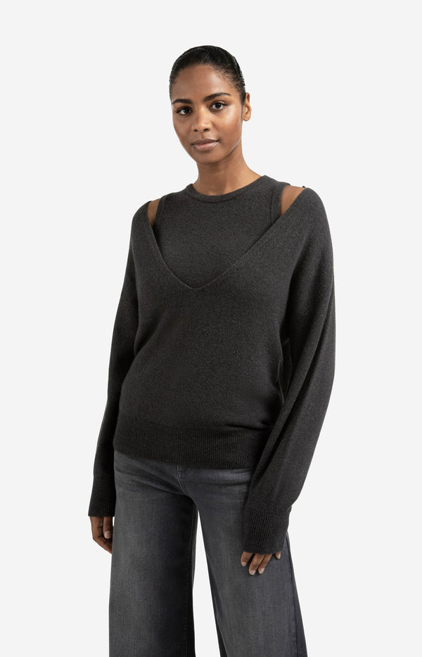 YAYA Knitted Sweater - Phantom