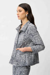 Joseph Ribkoff Abstract Print Trapeze Jacket - Vanilla/Midnight Blue