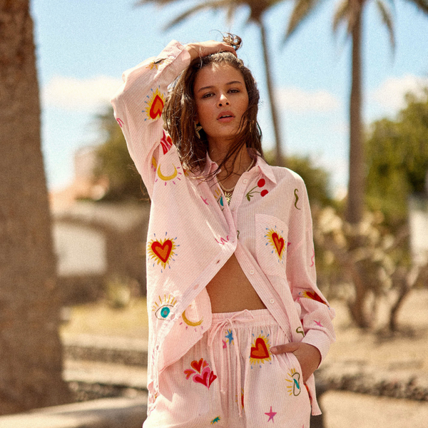 La Petite Etoile Blouse - Rose & Ecru