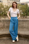 La Petite Etoile Elvie V-neck T-shirt - White Sequence