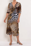 ONESEASON Lipari Long Poppy Dress - Leopard