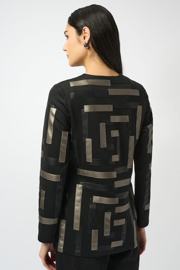 Joseph Ribkoff Geometric Jacket -Black/Multi