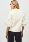 Joseph Ribkoff sweater knitpuff sleeve jacket - Vanilla
