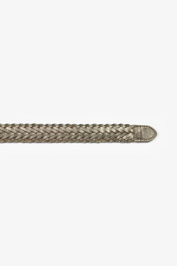 Le temps Gold woven Brunell belt-Gold
