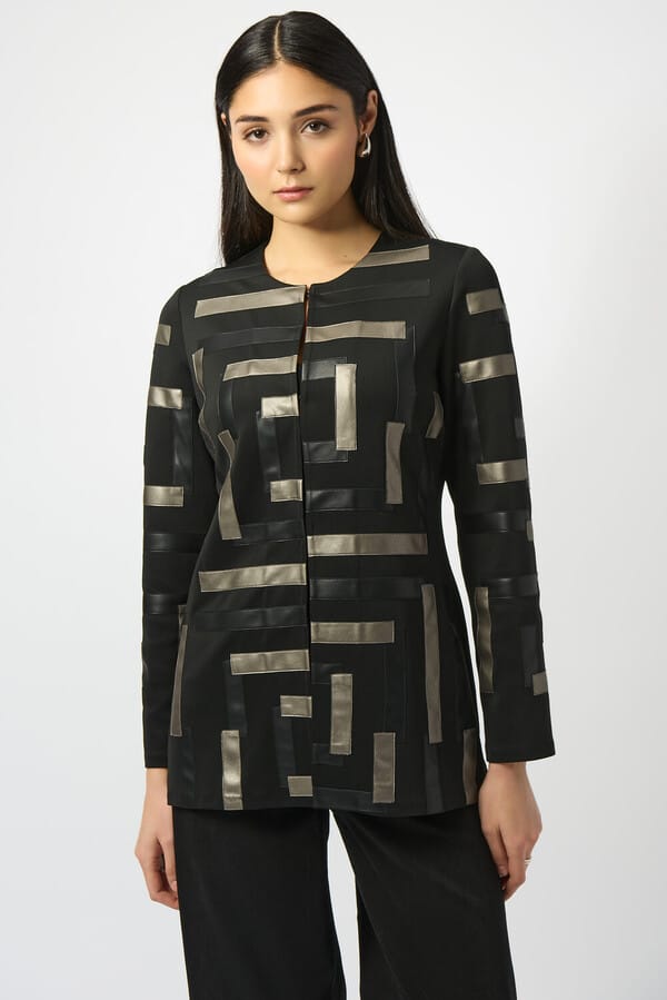 Joseph Ribkoff Geometric Jacket -Black/Multi