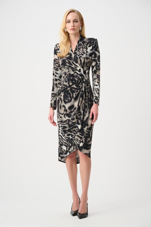 Joseph Ribkoff Wrap Dress - Animal Print