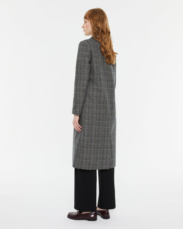 ANDAM Long Plaid Coat - Khaki