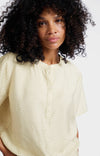 YAYA Rib Waistband Blouse - Soft Grey Dessin