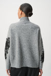 Joseph Ribkoff Relaxed Fit Floral Pullover- Grey/Black
