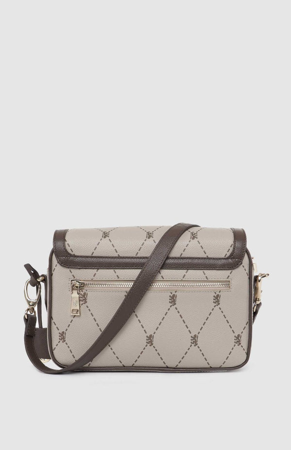 PRINGLE Argyle AOP Flapover Crossbody Bag - Stone