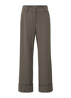YAYA Soft Woven Structured Trousers - Dark Taupe Grey Mela