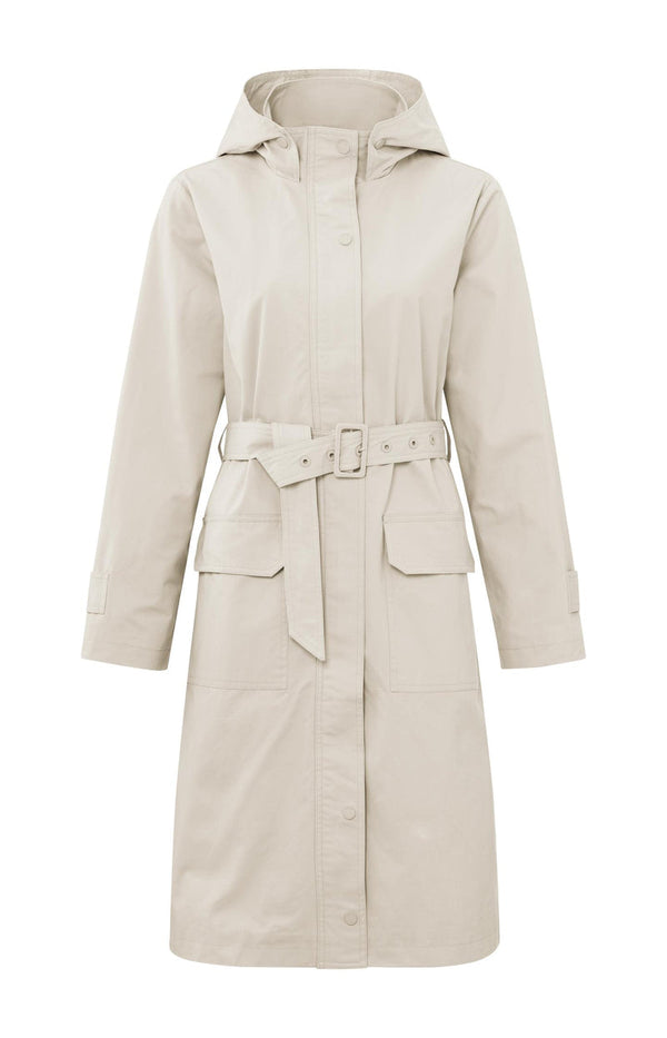 YAYA Woven Parka Jacket - Chalk White