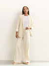 YAYA Woven Wide Leg Trousers - Summer Sand