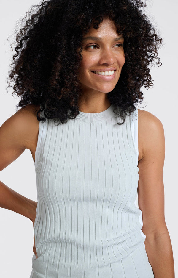 YAYA Ribbed Tanktop - Grey Melange