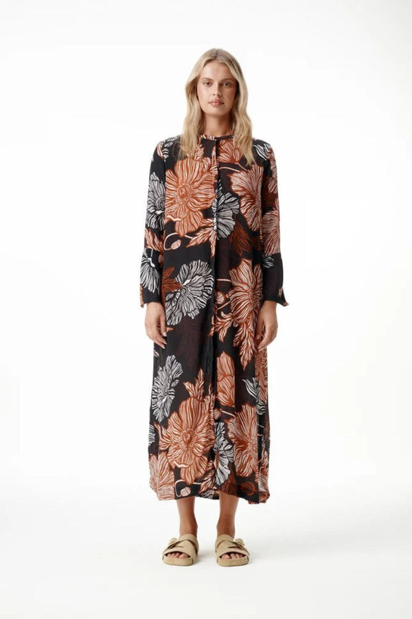 ONESEASON India-Desert Poppy Dress-Black/Tan