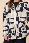 Threadz Gauche Shacket - Navy Multi