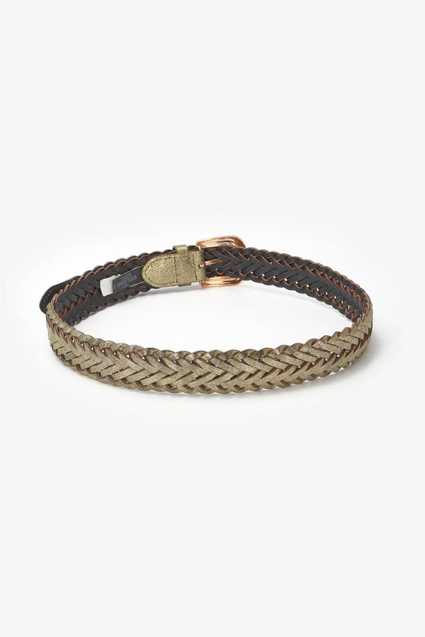 Le temps Gold woven Brunell belt-Gold