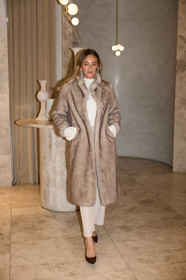 Brave+True New York Coat - Taupe Fleck