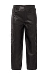 YAYA Faux Leather Carrot Fit Trouser - Anthracite Brown