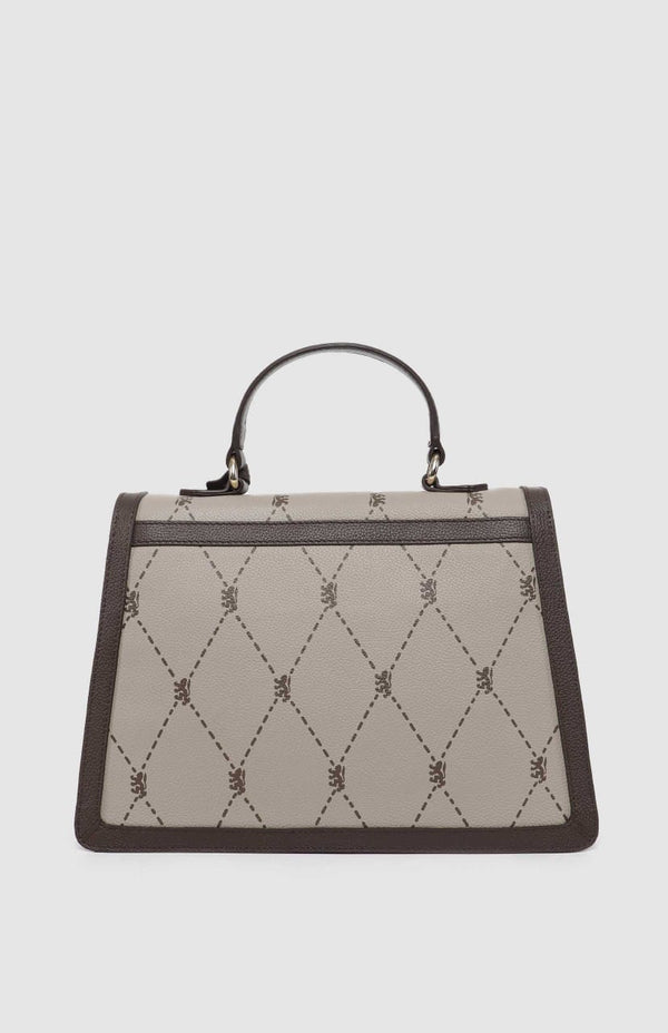 PRINGLE Argyle AOP Top Handle Crossbody Bag - Stone