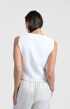 YAYA Fine Knitted V-neck Gilet - Pure White