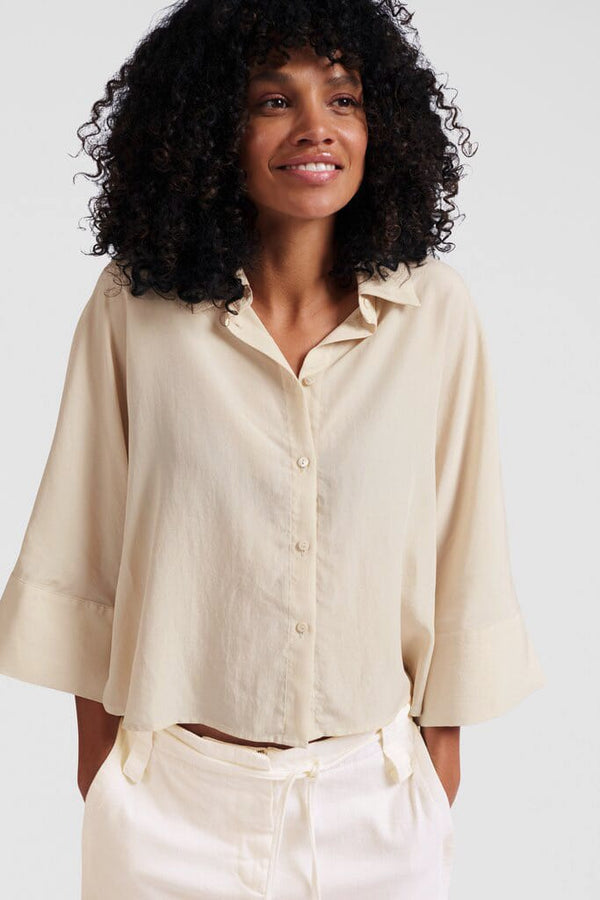 YAYA Blouse - Rainy Day Beige
