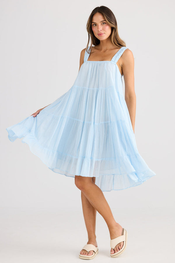 Holiday Saunter Dress - Ice Blue