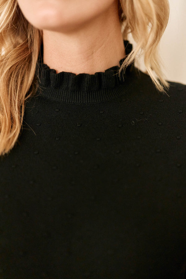 La Petite Etoile High Neck Sweater - Black