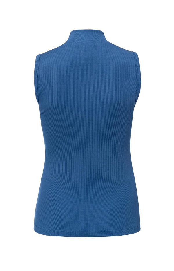 YAYA Sleeveless High Neck Top - Bright Cobalt Blue