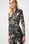 Joseph Ribkoff Wrap Dress - Animal Print