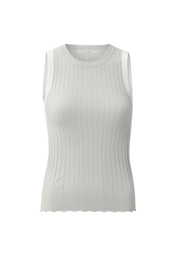 YAYA Ribbed Tanktop - Grey Melange