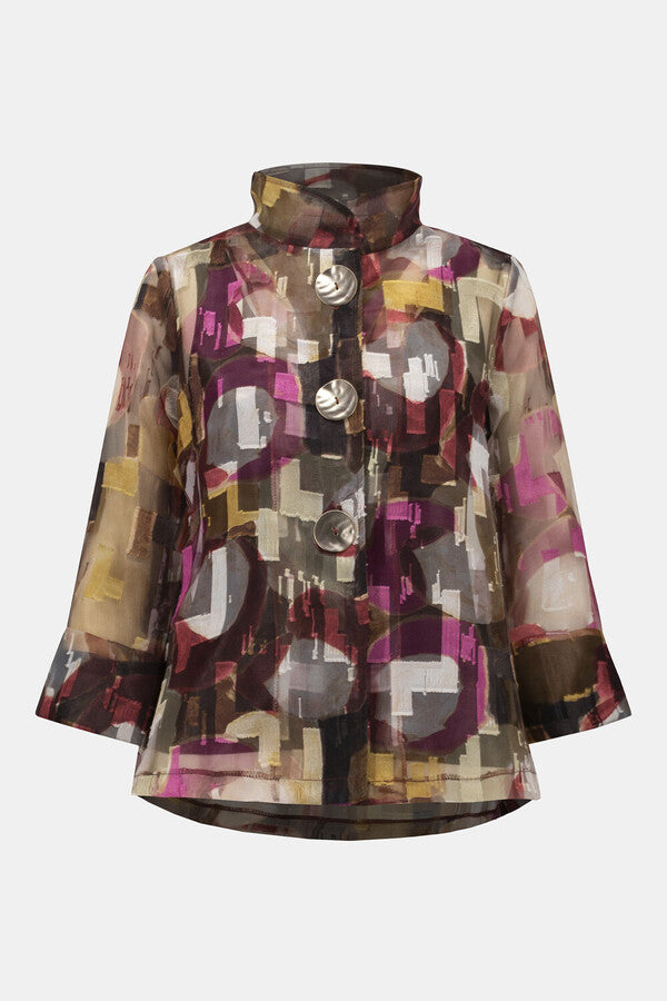 Joseph Ribkoff Jacket- Organza Abstract Print