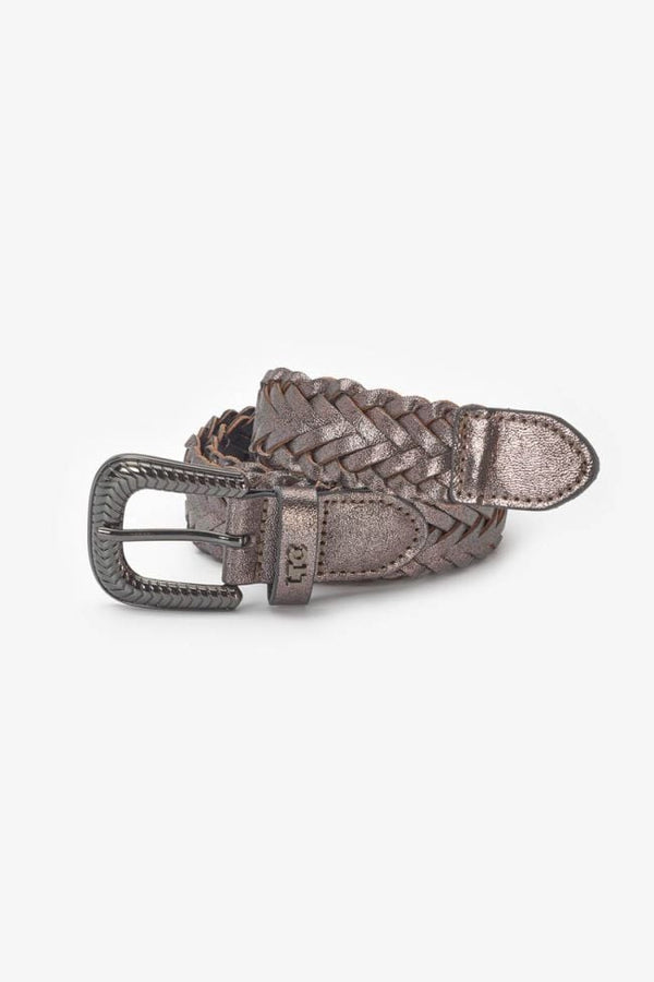Le temps Woven Brunell belt-Gunmetal