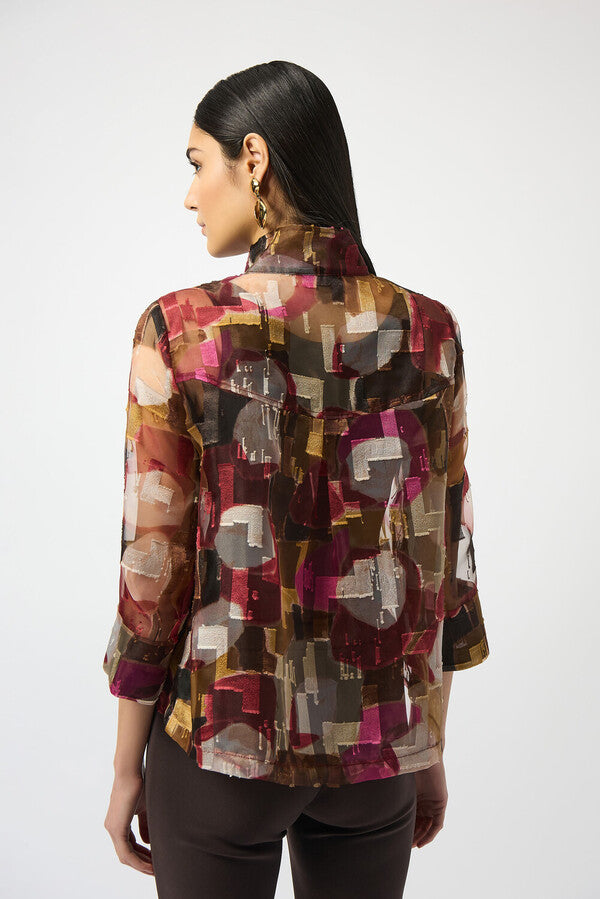 Joseph Ribkoff Jacket- Organza Abstract Print