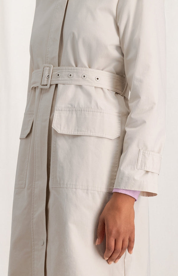 YAYA Woven Parka Jacket - Chalk White