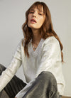 ANDAM Laminated V-neck sweater - Silver