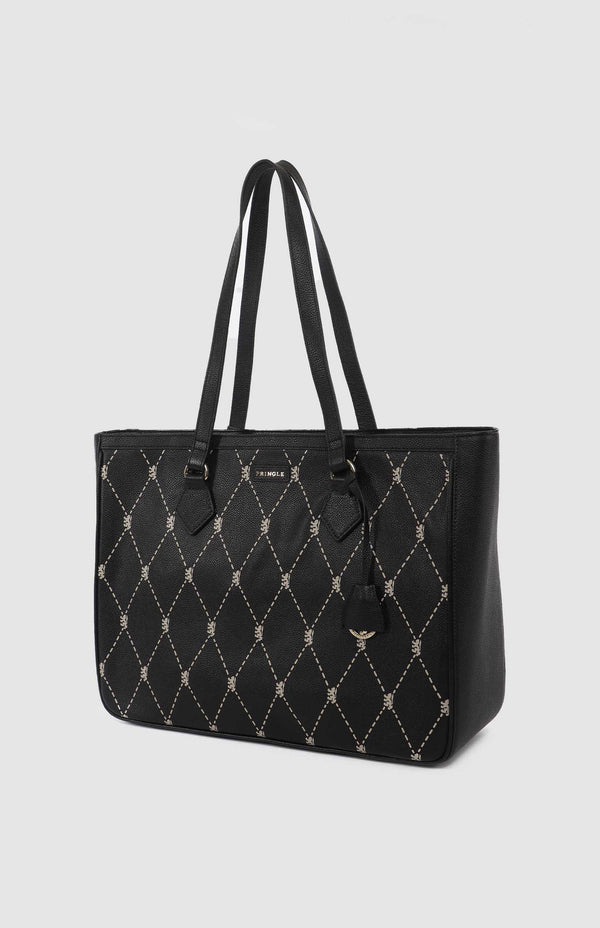 PRINGLETote Bag - Argyle Print Black