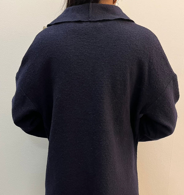 SIROCCO Boiled Wool Jacket - Navy