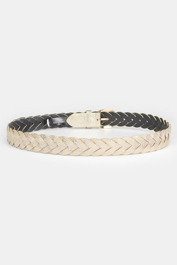 Le temps Braided Golden Kebir Belt-Gold