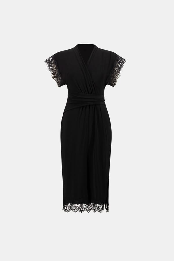 Joseph Ribkoff Knee-length Wrap Dress - Black