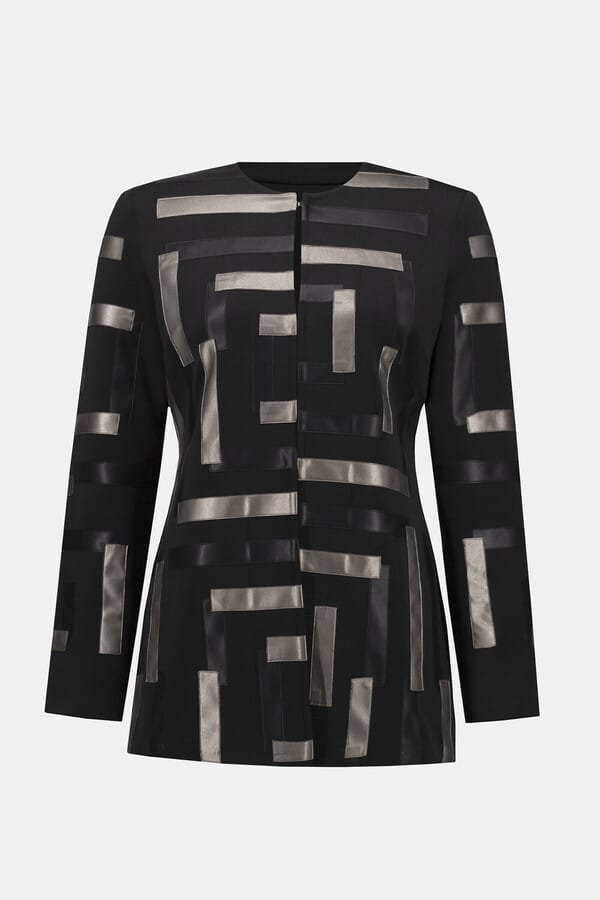 Joseph Ribkoff Geometric Jacket -Black/Multi