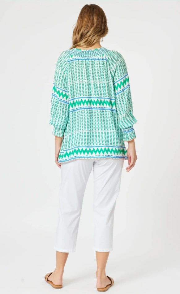 Threadz Geo Top - Elm Multi