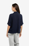 YAYA Short Sleeve Raglan Top - Navy