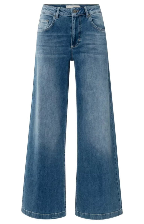 YAYA Hw Loose Wide Denim - Blue Denim